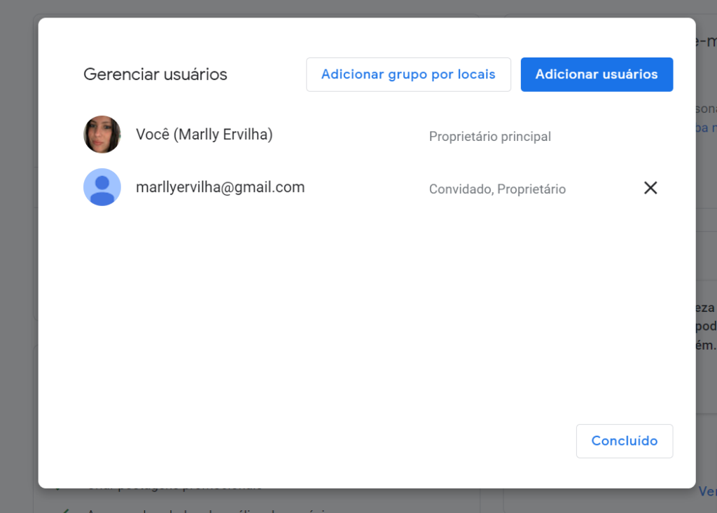 Google meu Negocio transfreir propriedade aguardar confirmação