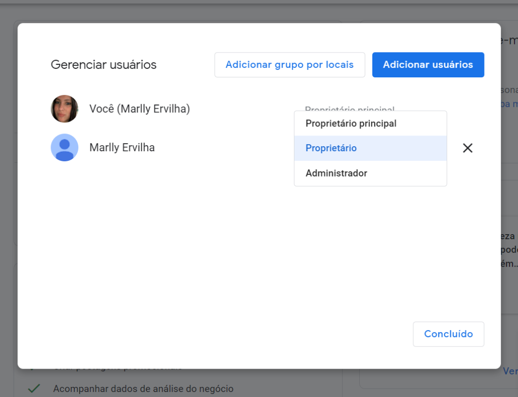 trocar de proprietario para proprietario principal 